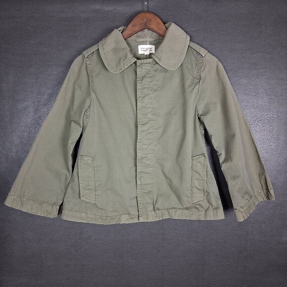 Nili Lotan Jacket Womens 4 Twill Relaxed Cotton USA Utility Army Olive Green - Picture 1 of 7